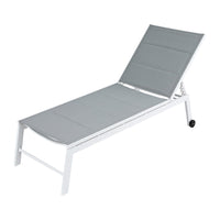 Sun Lounger Chaise Lounge Wheels Patio Furniture Outdoor Setting White