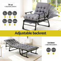 Gardeon 3-in-1 Sun Lounger Folding Camping Chair Adjustable Recliner Patio Furniture for Office Nap, Poolside