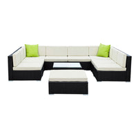 Gardeon 10-Piece Outdoor Sofa Set Wicker Couch Lounge Setting Cover