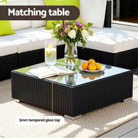 Gardeon 10-Piece Outdoor Sofa Set Wicker Couch Lounge Setting Cover