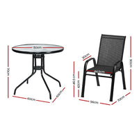 Outdoor Dining Set Table and Chairs Patio Garden Furniture Bistro Set