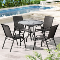 Outdoor Dining Set Table and Chairs Patio Garden Furniture Bistro Set