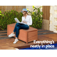 Outdoor Storage Bench Box 210L Wooden Patio Furniture Garden Chair Seat