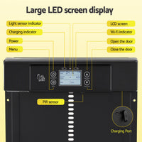Giantz Automatic Chicken Coop Door 37cm Solar Powered Smart App Control Black