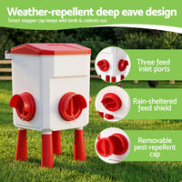 Giantz 12kg Chicken Feeder and 11L Waterer Set Large Capacity Poultry Drinker Kit