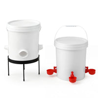 Giantz 20L X2 Chicken Feeder Waterer Set Automatic Poultry Dispenser Metal Stand