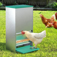 Automatic Chicken Feeder Port Coop Chick Poultry Treadle Self Opening