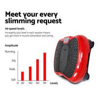 Vibration Machine Platform Vibrator Resistance Rope Home Fitness Red