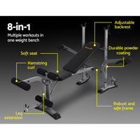 Everfit Weight Bench 8 in 1 Bench Press Adjustable Home Gym Station 200kg