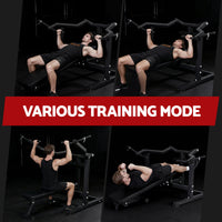 Everfit Chest Press Machine Home Gym Equipment Folding Workout Bench with Independent Arms Black