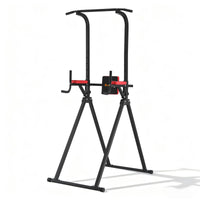 Everfit Chin Up Tower Pull Up Station Adjustable Dip Station Folding Home Gym Black