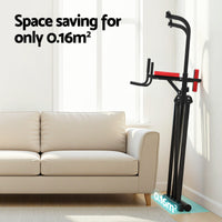 Everfit Chin Up Tower Pull Up Station Adjustable Dip Station Folding Home Gym Black