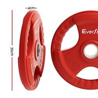 Weight Plates Standard 15kgx2 Dumbbell Barbell Plate Weight Lifting Home Gym Red