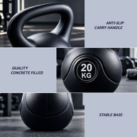 Everfit 20kg Kettlebell Weights Strength Training with Anti-slip Carry Handle & Stable Base Gym Home