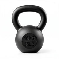 Everfit 16kg Cast Iron Kettlebell Powder Coating Flat Bottom Home Gym