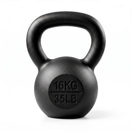 Everfit 16kg Cast Iron Kettlebell Powder Coating Flat Bottom Home Gym