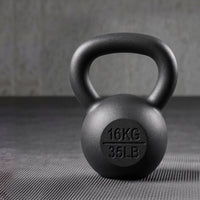 Everfit 16kg Cast Iron Kettlebell Powder Coating Flat Bottom Home Gym