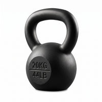 Everfit 20kg Cast Iron Kettlebell Powder Coating Flat Bottom Home Gym