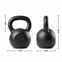 Everfit 24kg Cast Iron Kettlebell Powder Coating Flat Bottom Home Gym
