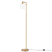 Artiss Floor Lamp Modern Industrial Standing Light with Clear Glass Shade, GoldMetal Tall Lamp for Living Room, Bedroom & Office, Anti-Tipping Weighted Base & Foot Switch (Bulb Not Included)