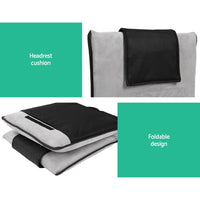 Artiss 2X Floor Lounge Sofa Bed Floor Cushion Velvet Grey