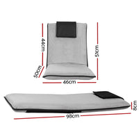 Artiss 4X Floor Lounge Sofa Bed Floor Cushion Velvet Grey