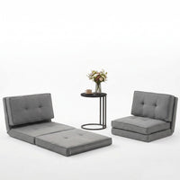 Artiss Single Sofa Bed and Side Table Set, Adjustable Recliner Narrow End Table
