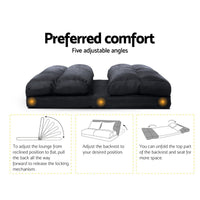 Artiss Floor Lounge Sofa Bed & Coffee Table 2 Tier Marble Effect Side Table Set