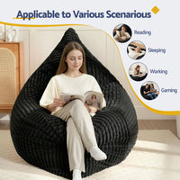 Artiss 3-in-1 Bean Bag Chair for Living Room Convertible Floor Sofa Dark Grey