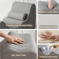 Artiss Chaise Lounge Chair Ergonomic S-Curve Floor Lounger Boneless Lounge Chairs Grey