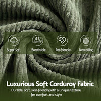 Artiss Armchair Floor Chair Couch Recliner 1 Seater Cloud Chaise Lounge Corduroy Green