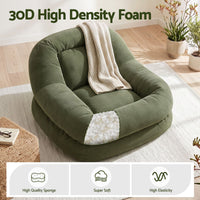 Artiss Armchair Floor Chair Couch Recliner 1 Seater Cloud Chaise Lounge Corduroy Green