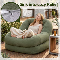 Artiss Armchair Floor Chair Couch Recliner 1 Seater Cloud Chaise Lounge Corduroy Green