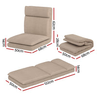 Floor Chair Sofa 1 Seater Linen Beige