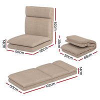 Artiss 2XFloor Chair Sofa Linen Beige