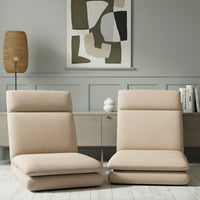 Artiss 2XFloor Chair Sofa Linen Beige