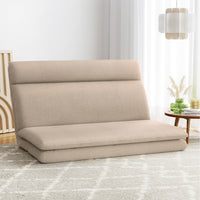 Floor Chair Sofa 2 Seater Linen Beige