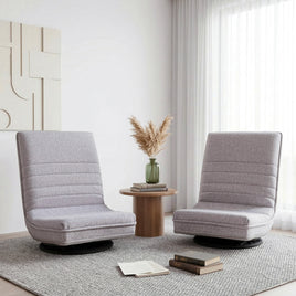 Artiss 2 Swivel Floor Chair 360 Adjustable Foldable Lounge Seat Floor Sofa Chair Grey