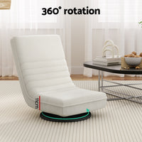 Artiss 4XFloor Chair Lounge Sofa Swivel Foldable Linen White