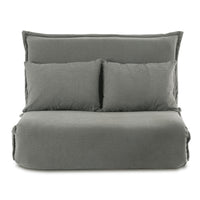 Artiss Floor Lounge Sofa Bed Foldable 2 Seater Grey