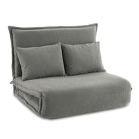 Artiss Floor Lounge Sofa Bed Foldable 2 Seater Grey