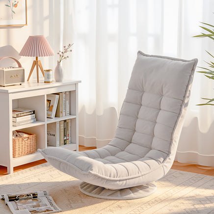 Artiss Swivel Floor Chair 5 Adjustable Foldable Lounge Seat Floor Sofa Chair Grey