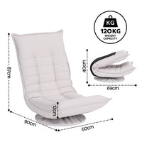 Artiss Swivel Floor Chair 5 Adjustable Foldable Lounge Seat Floor Sofa Chair Grey