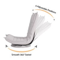 Artiss Swivel Floor Chair 5 Adjustable Foldable Lounge Seat Floor Sofa Chair Grey