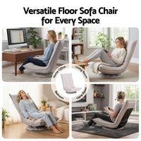 Artiss Swivel Floor Chair 5 Adjustable Foldable Lounge Seat Floor Sofa Chair Grey