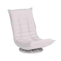 Artiss Swivel Floor Chair 5 Adjustable Foldable Lounge Seat Floor Sofa Chair Beige Grey