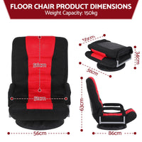 Artiss Floor Gaming Chair with 360 Swivel, 6-Position Backrest for Gaming