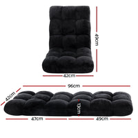 Artiss 4X Lounge Sofa Bed Flannel Fabric Black