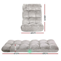 Artiss 4X Lounge Sofa Bed Flannel Fabric Grey