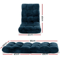 Artiss Floor Lounge Sofa Bed Flannel Fabric Navy